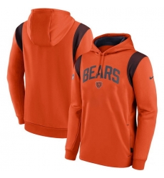 Men Chicago Bears Orange Sideline Stack Performance Pullover Hoodie 002 Men Chicago Bears Orange Sideline Stack Performance Pullover Hoodie 002