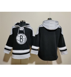 Men Brooklyn Nets Blank Black Lace Up Pullover Hoodie Men Brooklyn Nets Blank Black Lace Up Pullover Hoodie