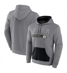 Men Brooklyn Nets Heathered Gray Off The Bench Color Block Pullover Hoodie Men Brooklyn Nets Heathered Gray Off The Bench Color Block Pullover Hoodie