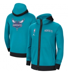 Men Nike Charlotte Hornets Teal Authentic Showtime Performance Full Zip Hoodie Jacket Men Nike Charlotte Hornets Teal Authentic Showtime Performance Full Zip Hoodie Jacket