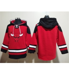Men Chicago Bulls Blank Red Black Ageless Must Have Lace Up Pullover Hoodie Men Chicago Bulls Blank Red Black Ageless Must Have Lace Up Pullover Hoodie