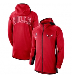 Men Nike Chicago Bulls Red Authentic Showtime Therma Flex Performance Full Zip Hoodie Men Nike Chicago Bulls Red Authentic Showtime Therma Flex Performance Full Zip Hoodie