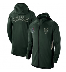 Men Nike Milwaukee Bucks Hunter Green Authentic Showtime Therma Flex Performance Full Zip Hoodie Men Nike Milwaukee Bucks Hunter Green Authentic Showtime Therma Flex Performance Full Zip Hoodie