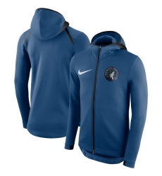 Men Minnesota Timberwolves Nike Showtime Therma Flex Performance Full Zip Hoodie Blue Men Minnesota Timberwolves Nike Showtime Therma Flex Performance Full Zip Hoodie Blue
