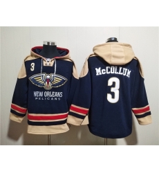 Men New Orleans Pelicans 3 CJ McCollum Navy Ageless Must Have Lace Up Pullover Hoodie Men New Orleans Pelicans 3 CJ McCollum Navy Ageless Must Have Lace Up Pullover Hoodie