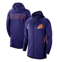 Men Nike Phoenix Suns Purple Authentic Showtime Therma Flex Performance Full Zip Hoodie