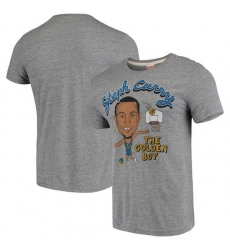 Men Golden State Warriors Stephen Curry Grey Player Graphic Tri Blend T Shirt Men Golden State Warriors Stephen Curry Grey Player Graphic Tri Blend T Shirt