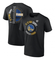 Men's Golden State Warriors 2021-2022 Black NBA Finals Champions Drive List Roster T-Shirt Men's Golden State Warriors 2021-2022 Black NBA Finals Champions Drive List Roster T-Shirt