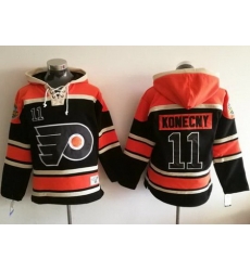 Flyers #11 Travis Konecny Black Sawyer Hooded Sweatshirt Stitched NHL Jersey Flyers #11 Travis Konecny Black Sawyer Hooded Sweatshirt Stitched NHL Jersey