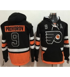 Flyers #9 Ivan Provorov Black Name 26 Number Pullover NHL Hoodie Flyers #9 Ivan Provorov Black Name 26 Number Pullover NHL Hoodie