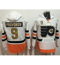 Flyers #9 Ivan Provorov White 3rd Name & Number Pullover NHL Hoodie Flyers #9 Ivan Provorov White 3rd Name & Number Pullover NHL Hoodie