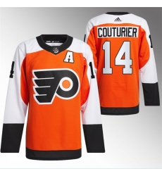 Men Philadelphia Flyers 14 Sean Couturier 2023 24 Orange Stitched Jersey Men Philadelphia Flyers 14 Sean Couturier 2023 24 Orange Stitched Jersey