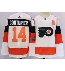 Men Philadelphia Flyers 14 Sean Couturier White 2023 2024 Stadium Series Stitched Jersey Men Philadelphia Flyers 14 Sean Couturier White 2023 2024 Stadium Series Stitched Jersey