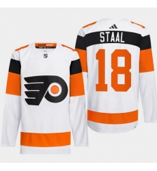 Men Philadelphia Flyers 18 Marc Staal White 2024 Stadium Series Stitched Jersey Men Philadelphia Flyers 18 Marc Staal White 2024 Stadium Series Stitched Jersey