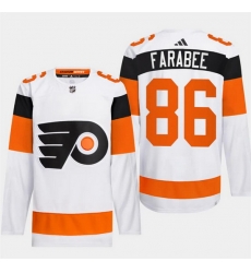 Men Philadelphia Flyers 86 Joel Farabee White 2024 Stadium Series Stitched Jersey Men Philadelphia Flyers 86 Joel Farabee White 2024 Stadium Series Stitched Jersey