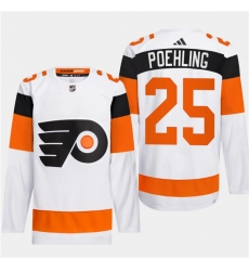 Men's Philadelphia Flyers #25 Ryan Poehling White 2024 Stadium Series Stitched Jersey Men's Philadelphia Flyers #25 Ryan Poehling White 2024 Stadium Series Stitched Jersey