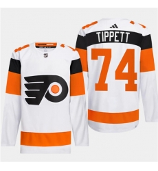 Men's Philadelphia Flyers #74 Owen Tippett White 2024 Stadium Series Stitched Jersey Men's Philadelphia Flyers #74 Owen Tippett White 2024 Stadium Series Stitched Jersey