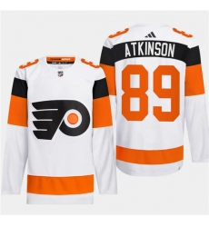 Men's Philadelphia Flyers #89 Cam Atkinson White 2024 Stadium Series Stitched Jersey Men's Philadelphia Flyers #89 Cam Atkinson White 2024 Stadium Series Stitched Jersey