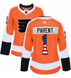 Womens Adidas Philadelphia Flyers 1 Bernie Parent Authentic Orange USA Flag Fashion NHL Jersey Womens Adidas Philadelphia Flyers 1 Bernie Parent Authentic Orange USA Flag Fashion NHL Jersey