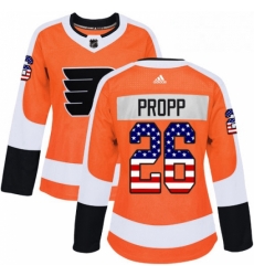 Womens Adidas Philadelphia Flyers 26 Brian Propp Authentic Orange USA Flag Fashion NHL Jersey Womens Adidas Philadelphia Flyers 26 Brian Propp Authentic Orange USA Flag Fashion NHL Jersey
