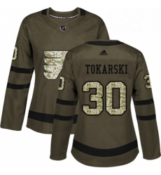 Womens Adidas Philadelphia Flyers 30 Dustin Tokarski Authentic Green Salute to Service NHL Jersey Womens Adidas Philadelphia Flyers 30 Dustin Tokarski Authentic Green Salute to Service NHL Jersey