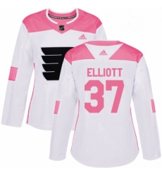 Womens Adidas Philadelphia Flyers 37 Brian Elliott Authentic WhitePink Fashion NHL Jersey Womens Adidas Philadelphia Flyers 37 Brian Elliott Authentic WhitePink Fashion NHL Jersey