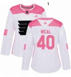 Womens Adidas Philadelphia Flyers 40 Jordan Weal Authentic WhitePink Fashion NHL Jersey Womens Adidas Philadelphia Flyers 40 Jordan Weal Authentic WhitePink Fashion NHL Jersey