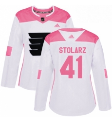Womens Adidas Philadelphia Flyers 41 Anthony Stolarz Authentic WhitePink Fashion NHL Jersey Womens Adidas Philadelphia Flyers 41 Anthony Stolarz Authentic WhitePink Fashion NHL Jersey