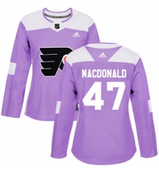 Womens Adidas Philadelphia Flyers 47 Andrew MacDonald Authentic Purple Fights Cancer Practice NHL Jersey Womens Adidas Philadelphia Flyers 47 Andrew MacDonald Authentic Purple Fights Cancer Practice NHL Jersey