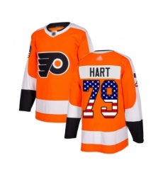 Youth Philadelphia Flyers #79 Carter Hart Authentic Orange USA Flag Fashion Hockey Jersey Youth Philadelphia Flyers #79 Carter Hart Authentic Orange USA Flag Fashion Hockey Jersey