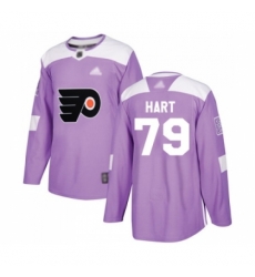 Youth Philadelphia Flyers #79 Carter Hart Authentic Purple Fights Cancer Practice Hockey Jersey Youth Philadelphia Flyers #79 Carter Hart Authentic Purple Fights Cancer Practice Hockey Jersey
