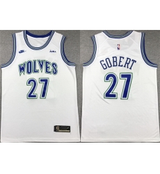 Men Minnesota Timberwolves 27 Rudy Gobert White City Edition Stitched Jersey Men Minnesota Timberwolves 27 Rudy Gobert White City Edition Stitched Jersey