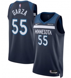 Men Nike Luka Garza Navy Minnesota Timberwolves Swingman Badge Jersey Icon Edition
