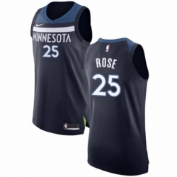 Womens Nike Minnesota Timberwolves 25 Derrick Rose Authentic Navy Blue NBA Jersey Icon Edition 