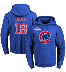 Men Chicago Cubs 18 Ben Zobrist Blue 2016 World Series Champions Primary Logo Pullover MLB Hoodie Men Chicago Cubs 18 Ben Zobrist Blue 2016 World Series Champions Primary Logo Pullover MLB Hoodie