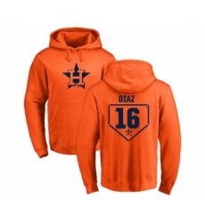 Men Baseball Houston Astros 16 Aledmys Diaz Orange RBI Pullover Hoodie Men Baseball Houston Astros 16 Aledmys Diaz Orange RBI Pullover Hoodie