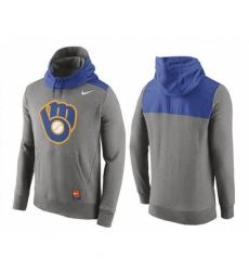 MLB Men Milwaukee Brewers Nike Gray Cooperstown Collection Hybrid Pullover Hoodie MLB Men Milwaukee Brewers Nike Gray Cooperstown Collection Hybrid Pullover Hoodie