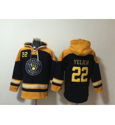 Men Milwaukee Brewers 22 Christian Yelich Stitched Hoodie Men Milwaukee Brewers 22 Christian Yelich Stitched Hoodie
