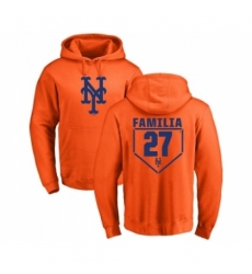 Men MLB Nike New York Mets 27 Jeurys Familia Orange RBI Pullover Hoodie Men MLB Nike New York Mets 27 Jeurys Familia Orange RBI Pullover Hoodie