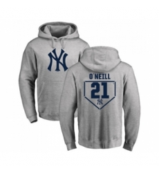 Men MLB Nike New York Yankees 21 Paul ONeill Gray RBI Pullover Hoodie Men MLB Nike New York Yankees 21 Paul ONeill Gray RBI Pullover Hoodie