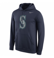 Men MLB Seattle Mariners Nike Logo Performance Pullover Hoodie Navy Men MLB Seattle Mariners Nike Logo Performance Pullover Hoodie Navy