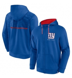 Men New York Giants Blue Defender Evo Full Zip Hoodie Men New York Giants Blue Defender Evo Full Zip Hoodie