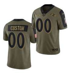 Men Women Youth Toddler Baltimore Ravens ACTIVE PLAYER Custom 2021 Olive Salute To Service Limited Jersey Men Women Youth Toddler Baltimore Ravens ACTIVE PLAYER Custom 2021 Olive Salute To Service Limited Jersey