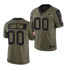 Men Women Youth Toddler Green Bay Packers ACTIVE PLAYER Custom 2021 Olive Salute To Service Limited Men Women Youth Toddler Green Bay Packers ACTIVE PLAYER Custom 2021 Olive Salute To Service Limited