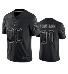 Men Women Youth Custom Las Vegas Raiders Black Reflective Limited Stitched Football Jersey Men Women Youth Custom Las Vegas Raiders Black Reflective Limited Stitched Football Jersey