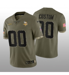 Men Women Youth Minnesota Vikings ACTIVE PLAYER Custom Olive 2022 Salute To Service Limited Stitched Jersey Men Women Youth Minnesota Vikings ACTIVE PLAYER Custom Olive 2022 Salute To Service Limited Stitched Jersey