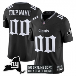 Men Women youth New York Giants Custom Black Gothic Theme Limited Jersey