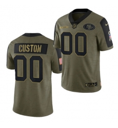 Men Women Youth Toddler San Francisco 49ers ACTIVE PLAYER Custom 2021 Olive Salute To Service Limited Men Women Youth Toddler San Francisco 49ers ACTIVE PLAYER Custom 2021 Olive Salute To Service Limited