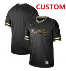 Men Women Youth Toddler All Size Atlanta Braves Customized Black Gold Flexbase Jersey Men Women Youth Toddler All Size Atlanta Braves Customized Black Gold Flexbase Jersey