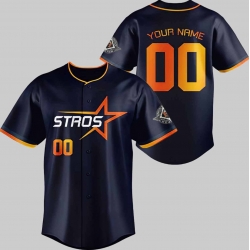 Houston Astros Navy 2025 City Connect Special Edition Customized Jersey Blue